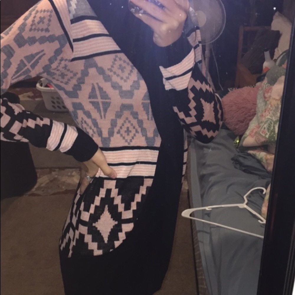 tribal pattern cardigan
